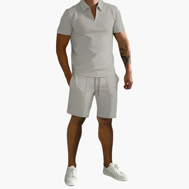 Men's Polo Shirt & Shorts Set – Modern Leisure Outfit for Summer, Neat-Casual Style
