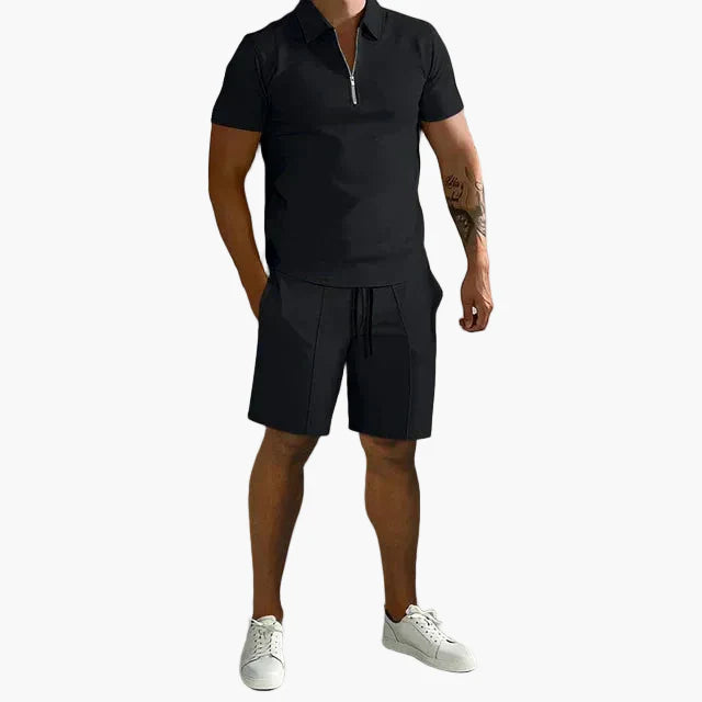 Men's Polo Shirt & Shorts Set – Modern Leisure Outfit for Summer, Neat-Casual Style