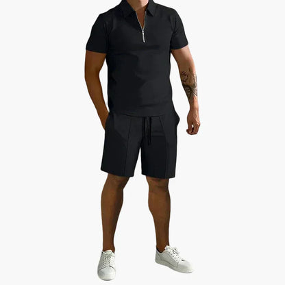 Men's Polo Shirt & Shorts Set – Modern Leisure Outfit for Summer, Neat-Casual Style