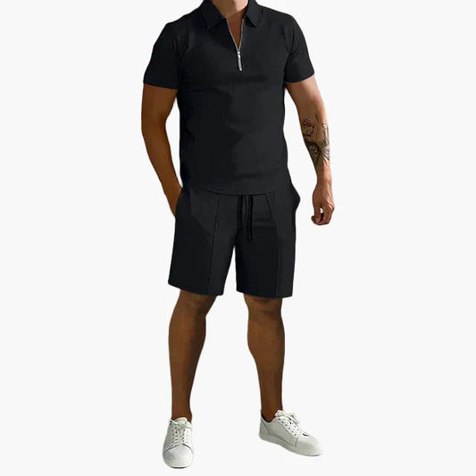 Men's Polo Shirt & Shorts Set – Modern Leisure Outfit for Summer, Neat-Casual Style