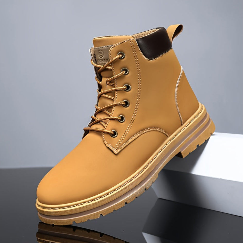 Herren Schnürstiefel Olivgrün mit Profilsohle