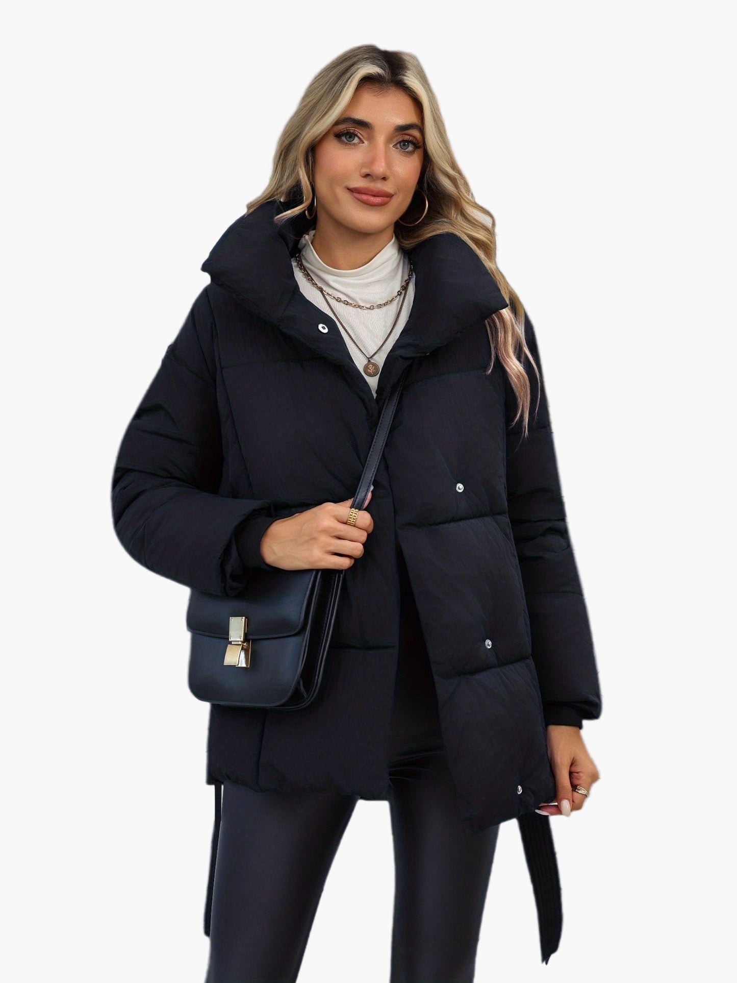 Damen Steppjacke mit Taillengürtel – Modische Winterjacke für Alltag und Freizeit