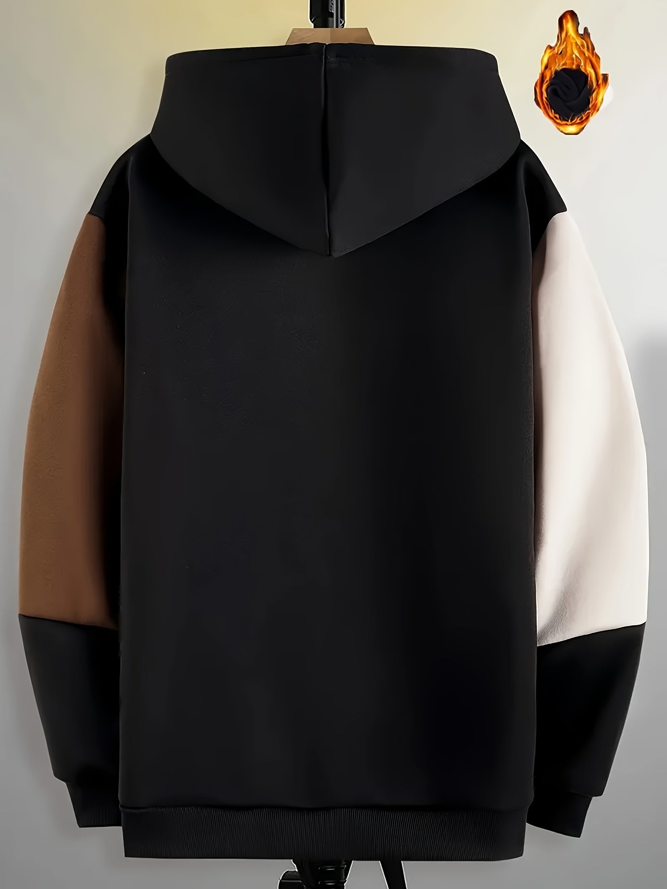 Men's color-block hoodie with hood and drawstring