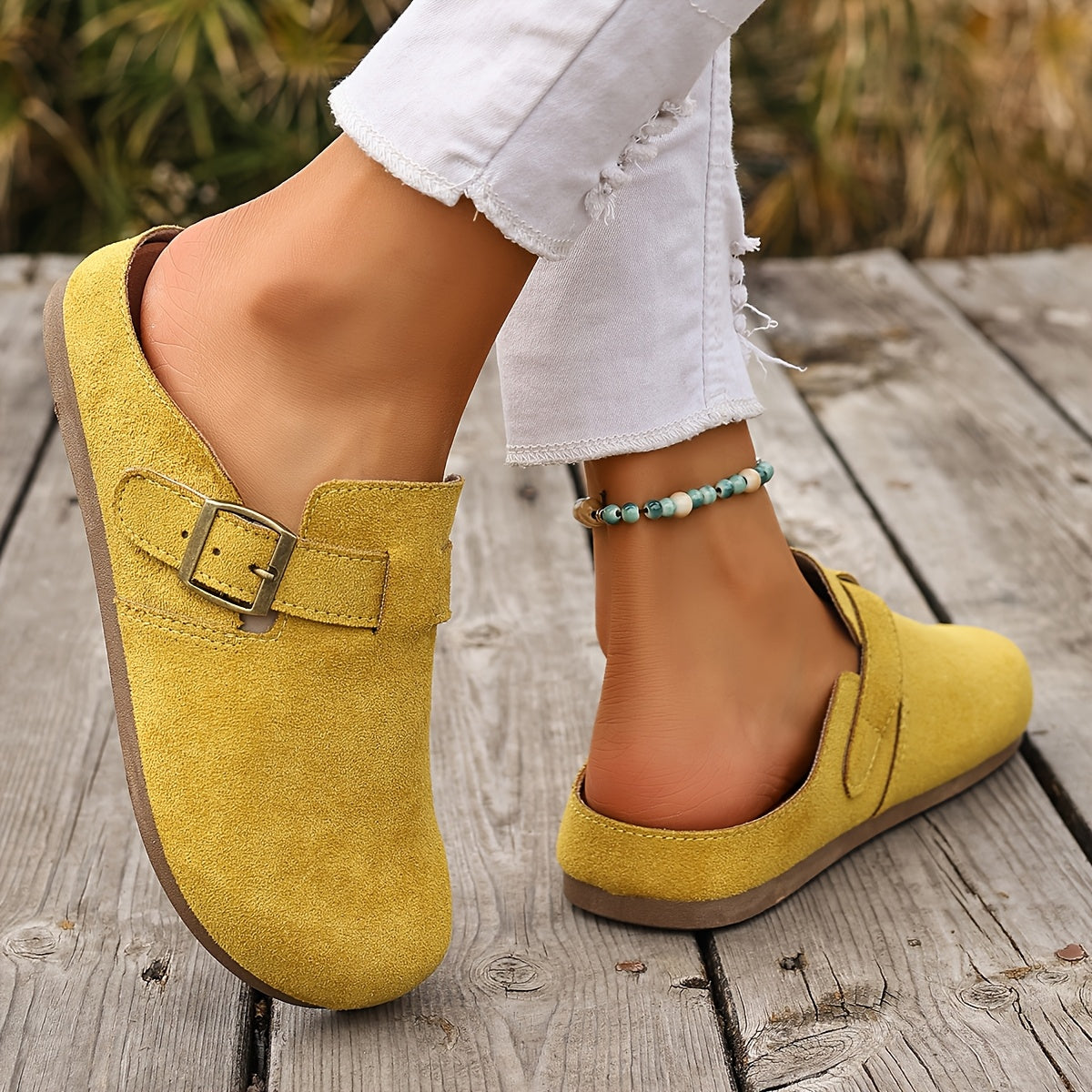 Damen Clogs Mules mit Schnalle – Bequeme Alltagsschuhe im klassischen Stil