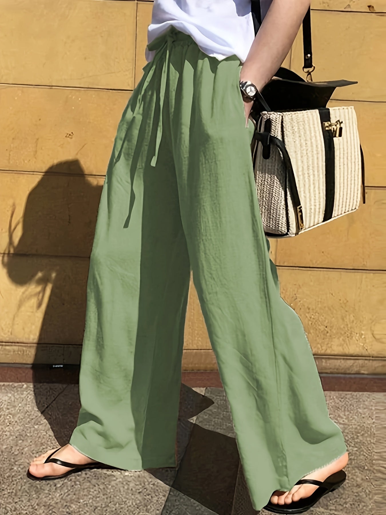 Damen Weite Freizeithose mit Kordelzug – Eleganter, Lässiger Style für Alltag und Urlaub