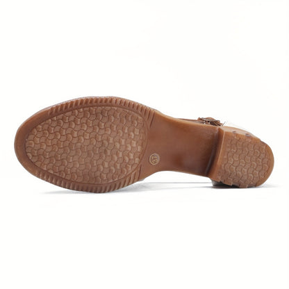 Women's Comfort Sandals with Block Heel and Elegant T-Strap for Everyday and Office Use