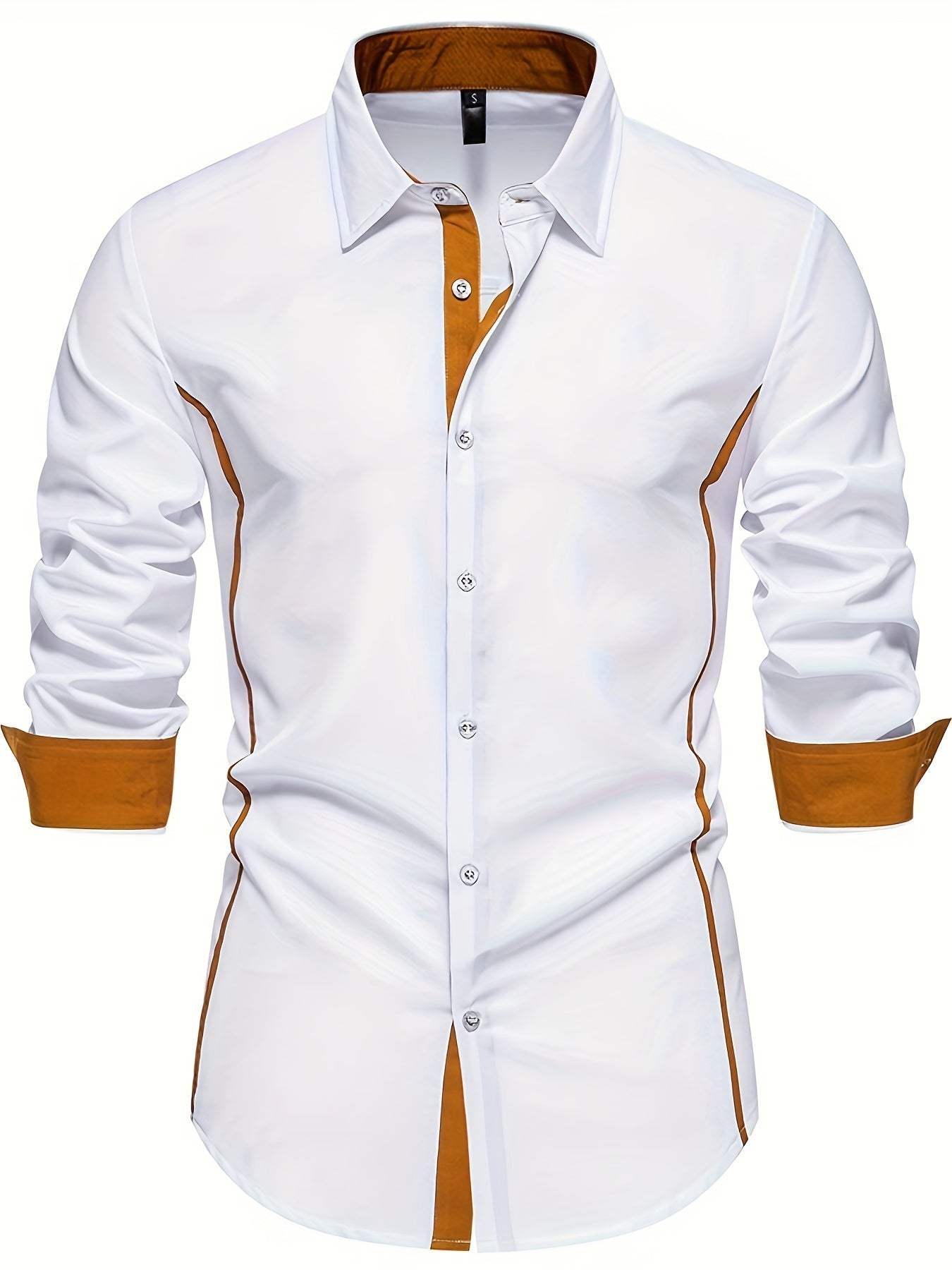 Herren Freizeit Slim Fit Hemd mit Kontrastdetails – Modernes Langarm Business & Casual Shirt