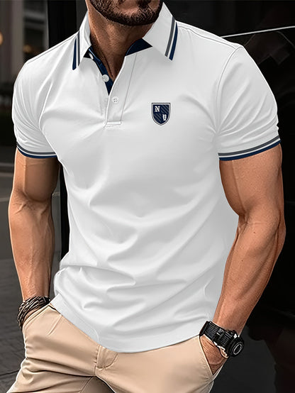 Men's Casual Style Polo Shirt with Contrast Collar – Short Sleeve, Summer, Leisure