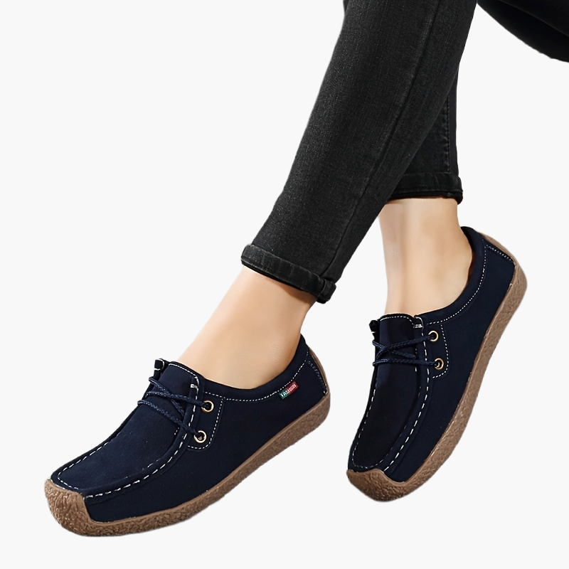 Damen Freizeit-Slipper im Mokassin-Stil – Bequeme Alltags-Schnürschuhe