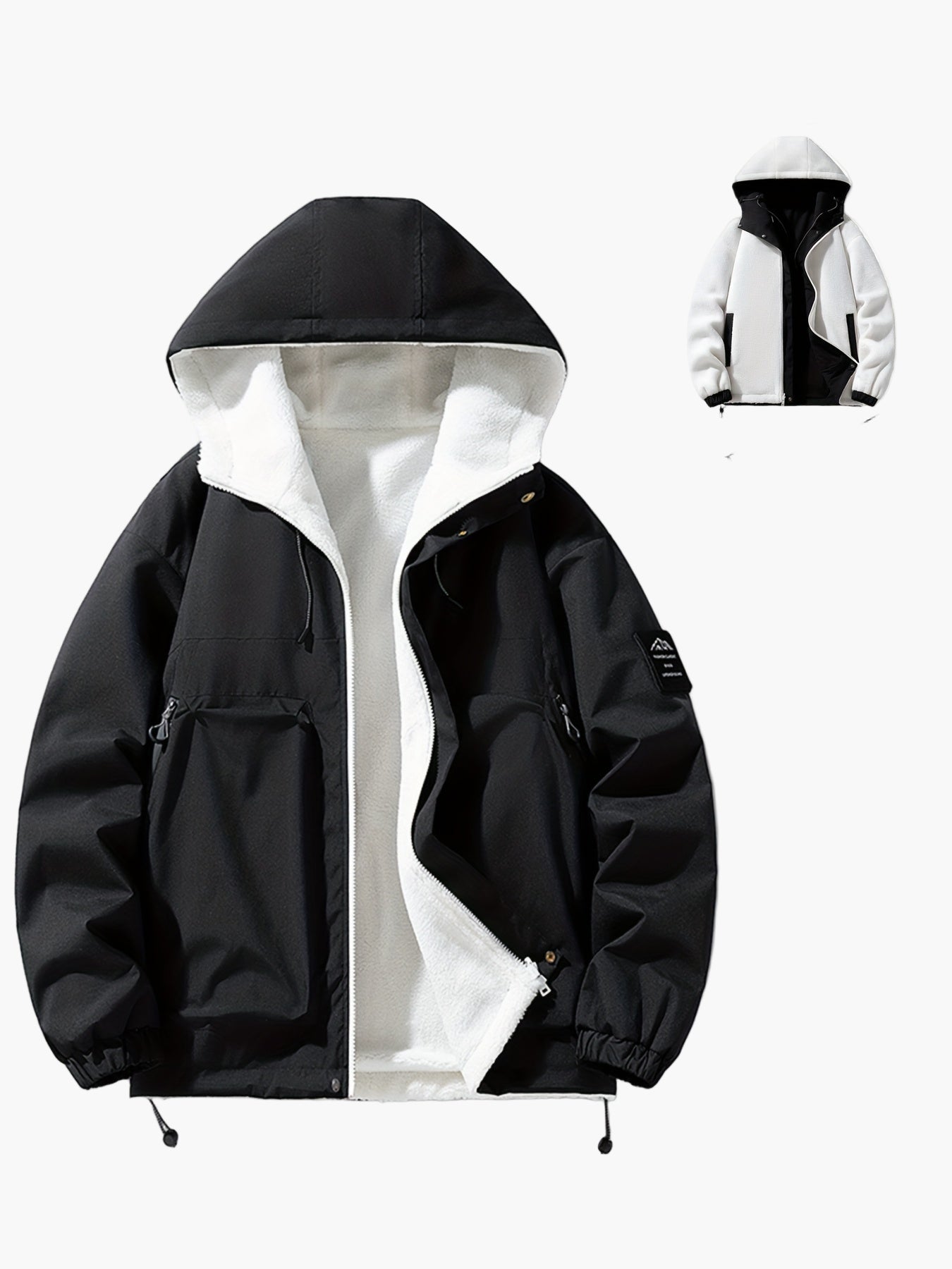 Men's winter jacket with hood – casual streetwear outdoor jacket