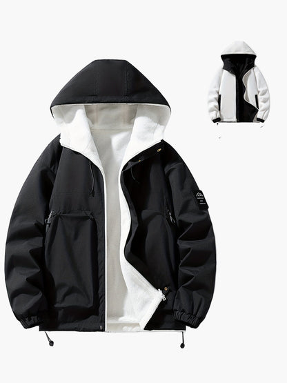 Men's winter jacket with hood – casual streetwear outdoor jacket