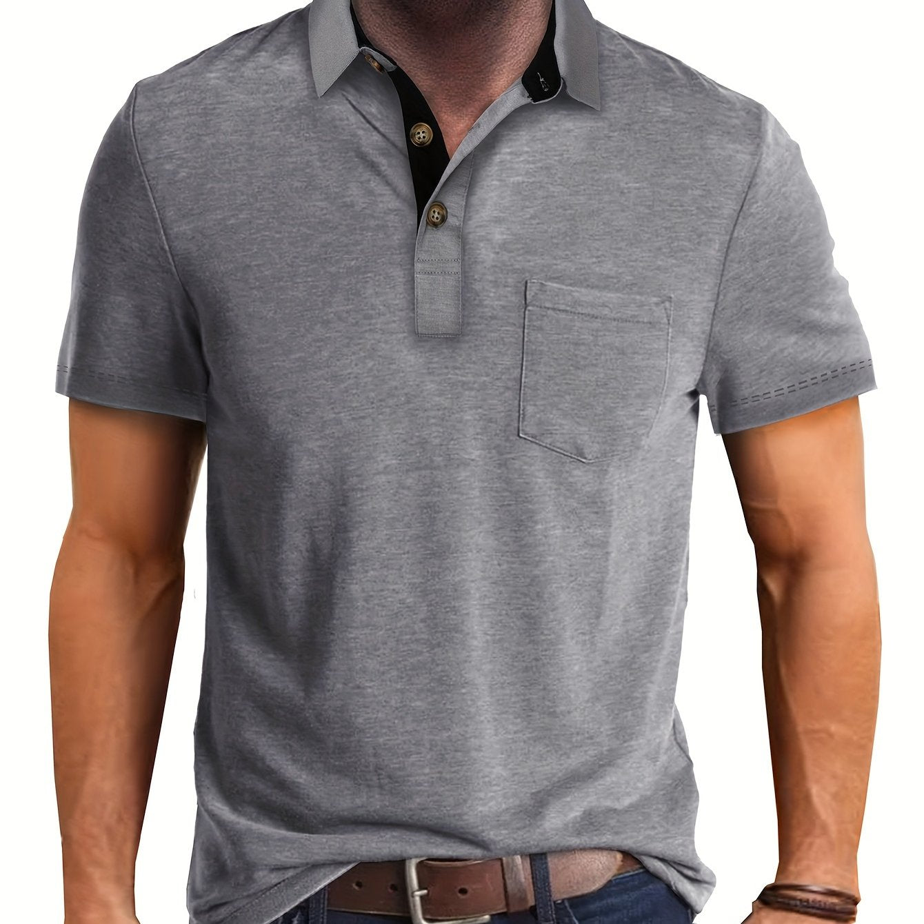 Men's Polo Shirt with Chest Pocket – Modern, Casual Polo Shirt for Everyday and Leisure Wear
