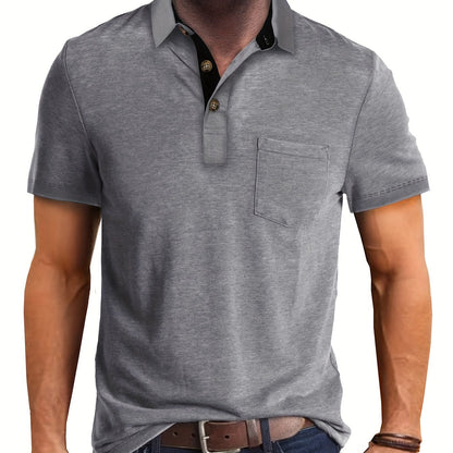 Men's Polo Shirt with Chest Pocket – Modern, Casual Polo Shirt for Everyday and Leisure Wear