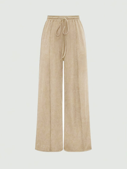 Women's One-Piece Set with Square Neck Bodysuit and Wide Pants, Casual & Everyday