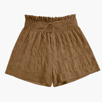 Women's casual shorts with high waist and paperbag waist – ideal for summer, vacation, and everyday wear