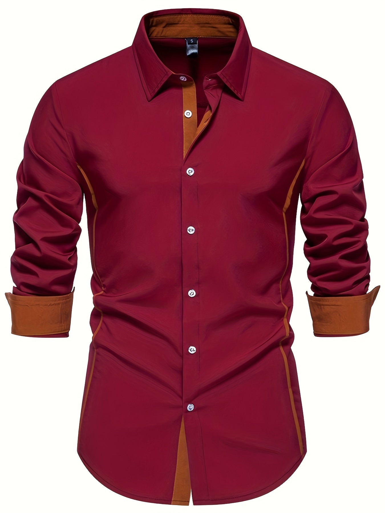 Herren Freizeit Slim Fit Hemd mit Kontrastdetails – Modernes Langarm Business & Casual Shirt