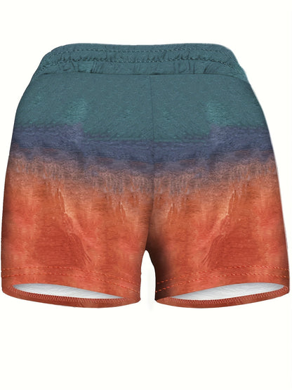 Women's casual shorts with palm tree print and "DAY DRINKIN'" statement for summer & vacation