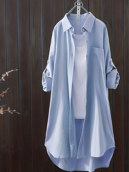 Women's Long Shirt Blouse Oversized Casual for Spring and Summer