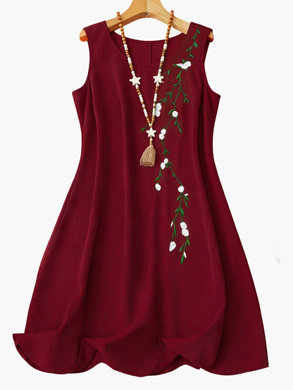 Women's Casual Dress with Embroidery and Floral Pattern – Elegant Summer Style for Everyday and Going Out