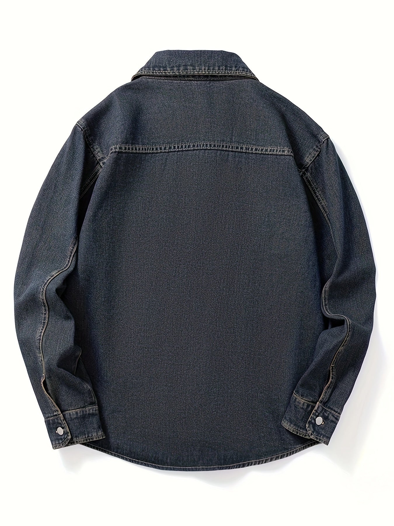 Dark gray denim shirt jacket with chest pockets