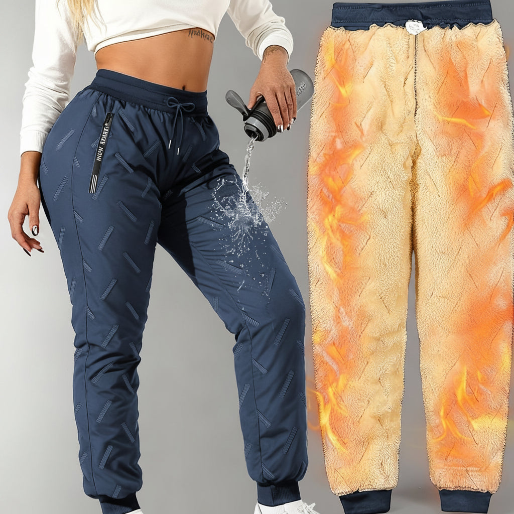 Damen Gefütterte Jogginghose Warm Winter Cargohose Sporthose