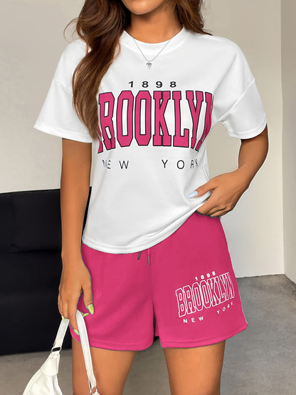 Damen Brooklyn New York Casual Lounge Set – Sportlicher Zweiteiler für Freizeit & Alltag