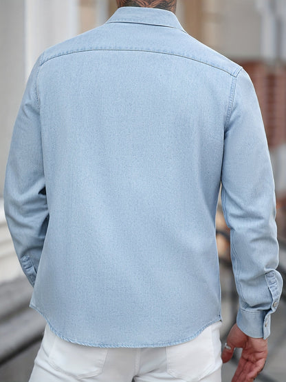 Herren Freizeit Jeanshemd im modernen Western-Stil – Perfekt für Alltag und Streetwear