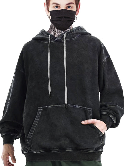 Unisex Hoodie in Washed-Optik mit Kängurutasche