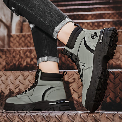 Men's boots, high-top ankle boots, lace-up shoes, lug sole