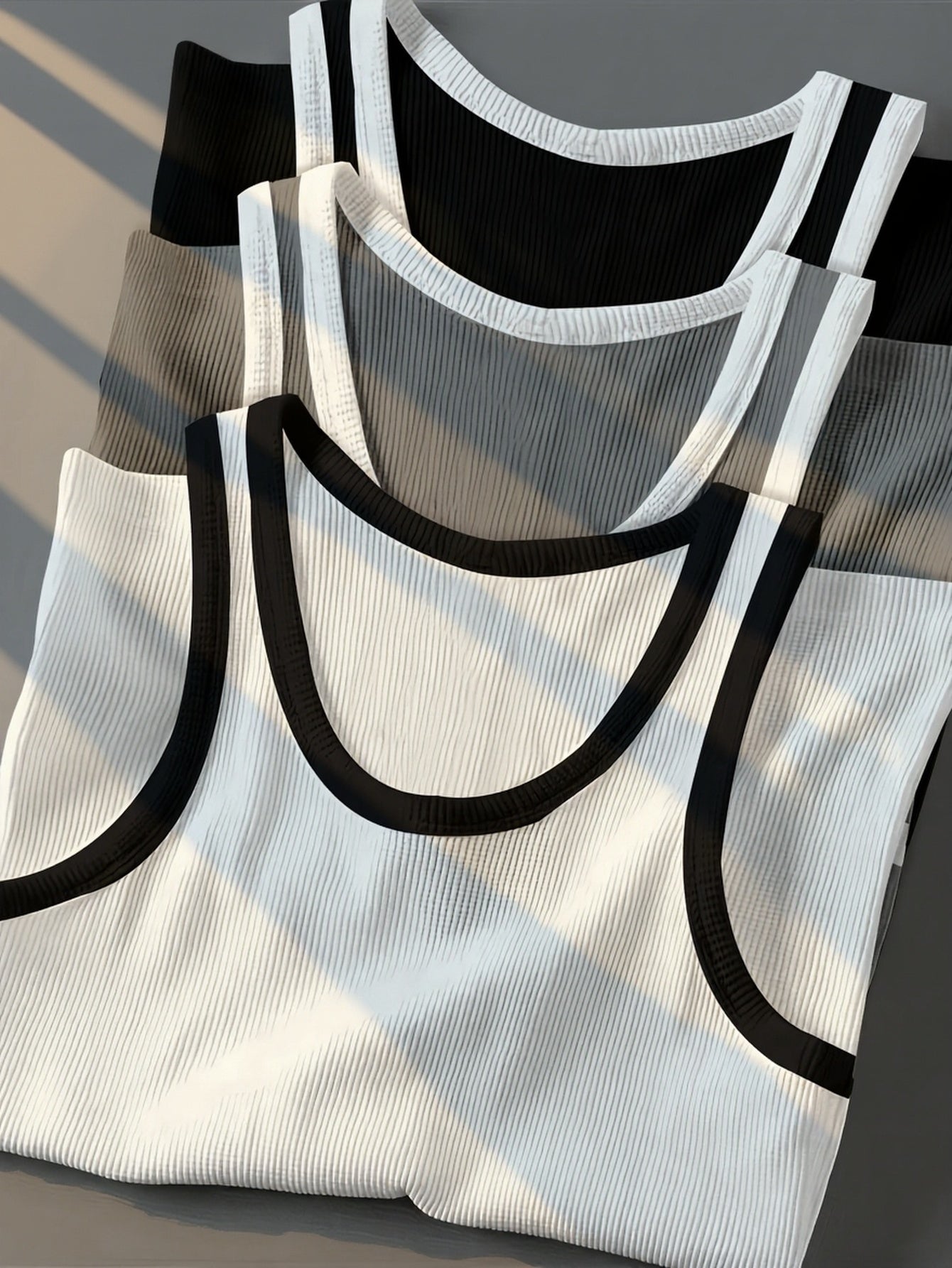 Men's Sporty Ribbed Tank Top – Modern Training and Casual Top