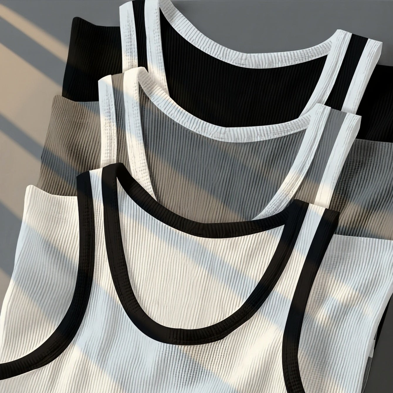Men's Sporty Ribbed Tank Top – Modern Training and Casual Top