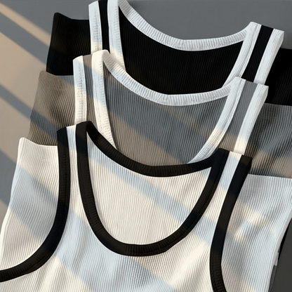 Men's Sporty Ribbed Tank Top – Modern Training and Casual Top