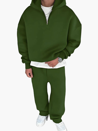 Men's Loose-Fitting Hooded Sweatshirt and Sweatpants Set Street Clothing Leisurewear