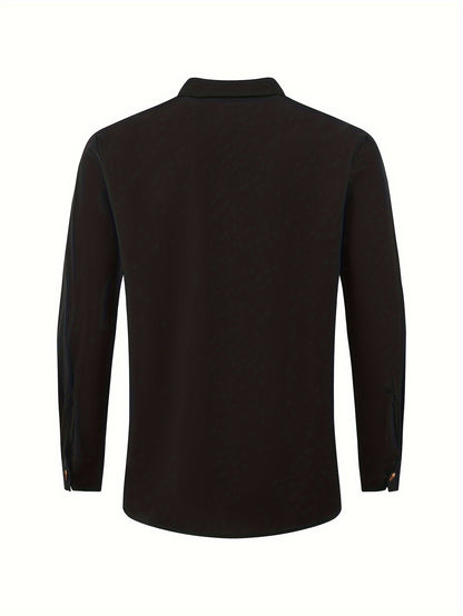 Men's Stand Collar Casual Shirt with Button Placket – Casual Look for Everyday and Special Occasions