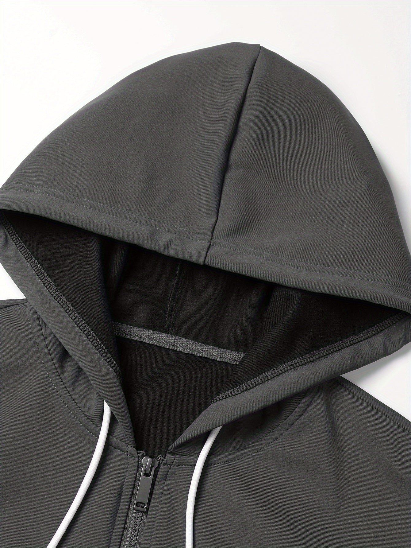 Men's zip-up hoodie jacket with color-block design