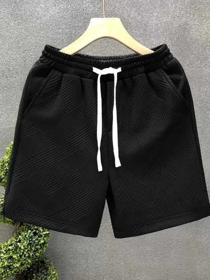 Herren Freizeitshorts mit Prägung – Moderne Geometrische Muster, Sportlich & Stilvoll
