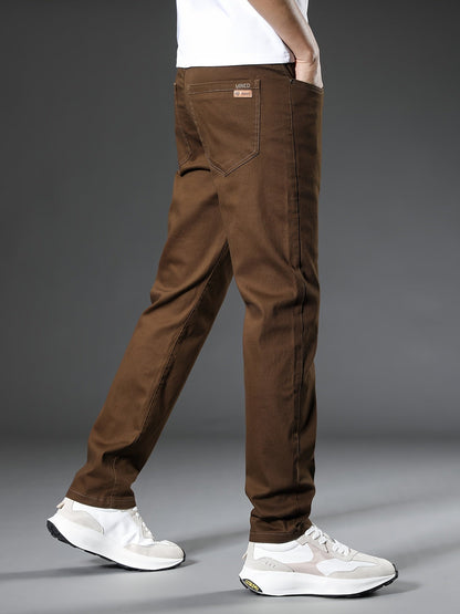 Men's Straight-Cut Casual Pants for Everyday and Work Use