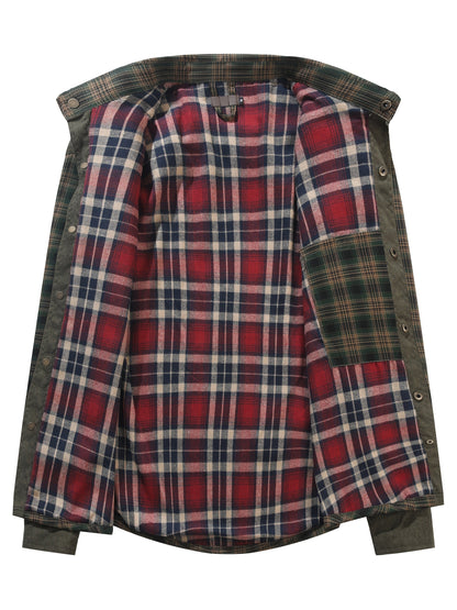 Men's Casual Checkered Shirt Jacket in Softshell Style for Everyday and Outdoor Use