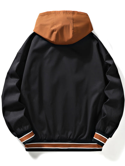 Men's varsity jacket with a hood and DREAMS lettering