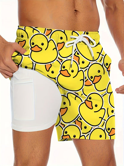 Herren Badehose mit Gummienten-Motiv – Lustige Schwimmshorts für Freizeit & Strand
