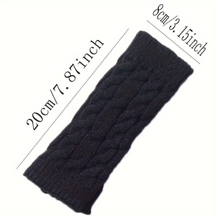 Strick Stulpen Fingerlose Handschuhe Damen Winter