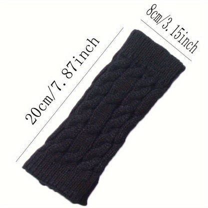 Strick Stulpen Fingerlose Handschuhe Damen Winter
