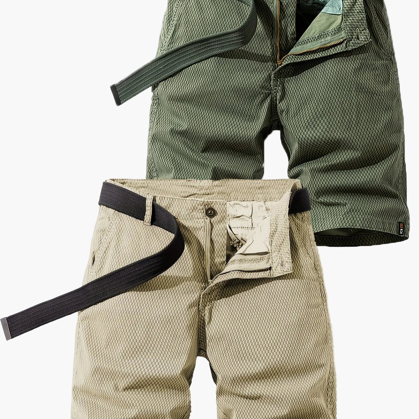 Men's Summer Casual Shorts with Belt – Breathable Regular Fit Bermuda Shorts for Everyday and Outdoor Use
