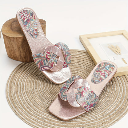 Women's slip-on shoes with paisley pattern and modern design – stylish summer shoes for everyday and leisure use