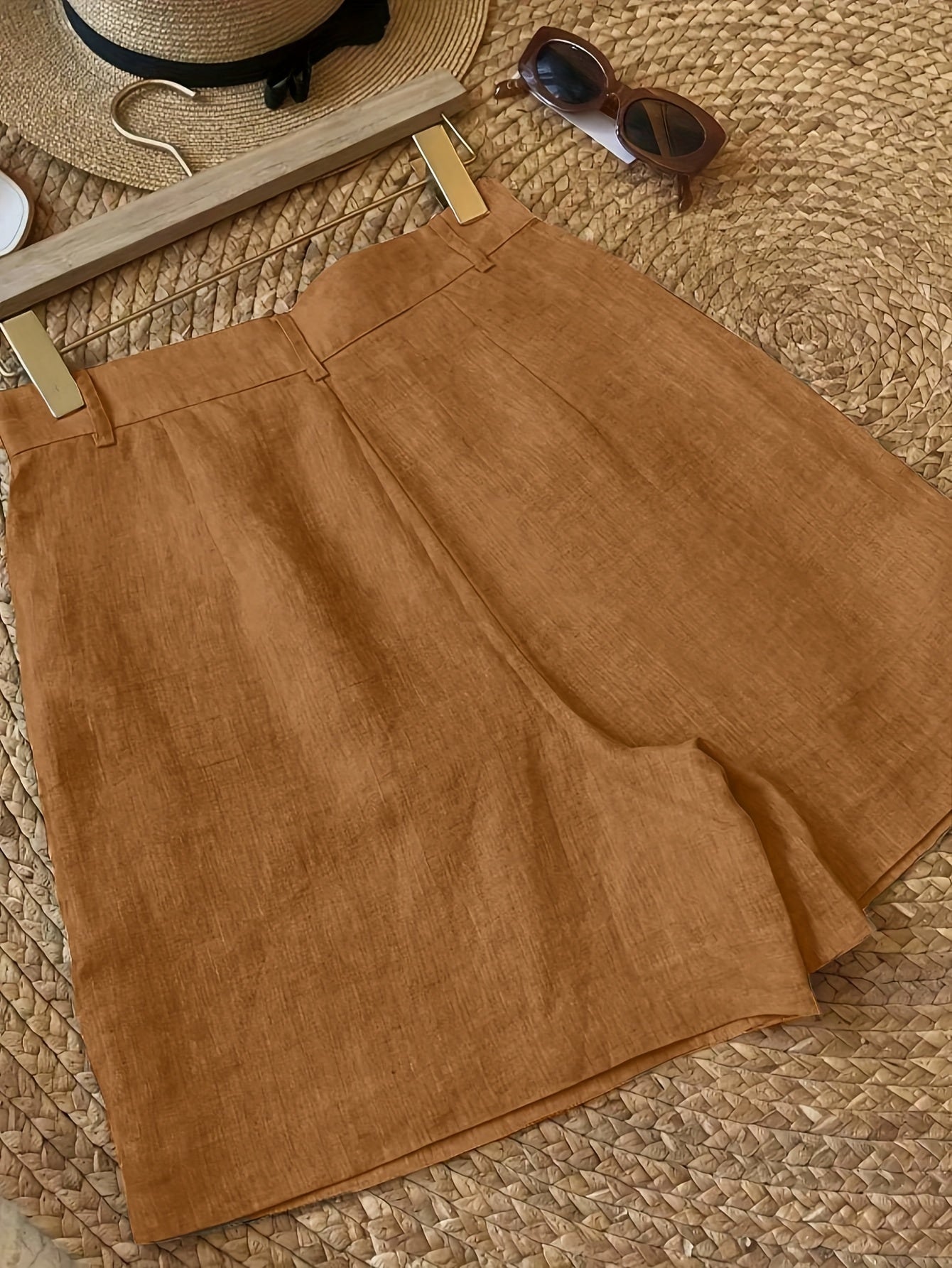 Women's Vintage High Waist Summer Shorts – Elegant Casual Pants with Pockets