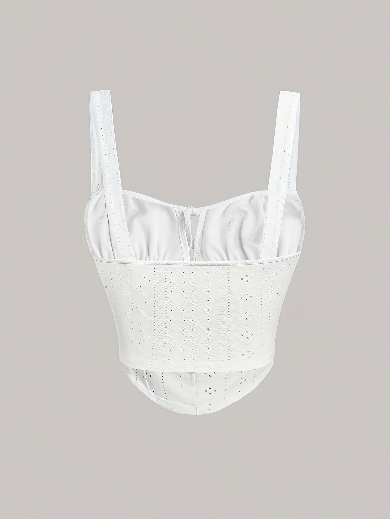 Women's Bustier Top with Broderie Anglaise and Lacing – Fashionable Summer Corset for Casual Wear and Parties