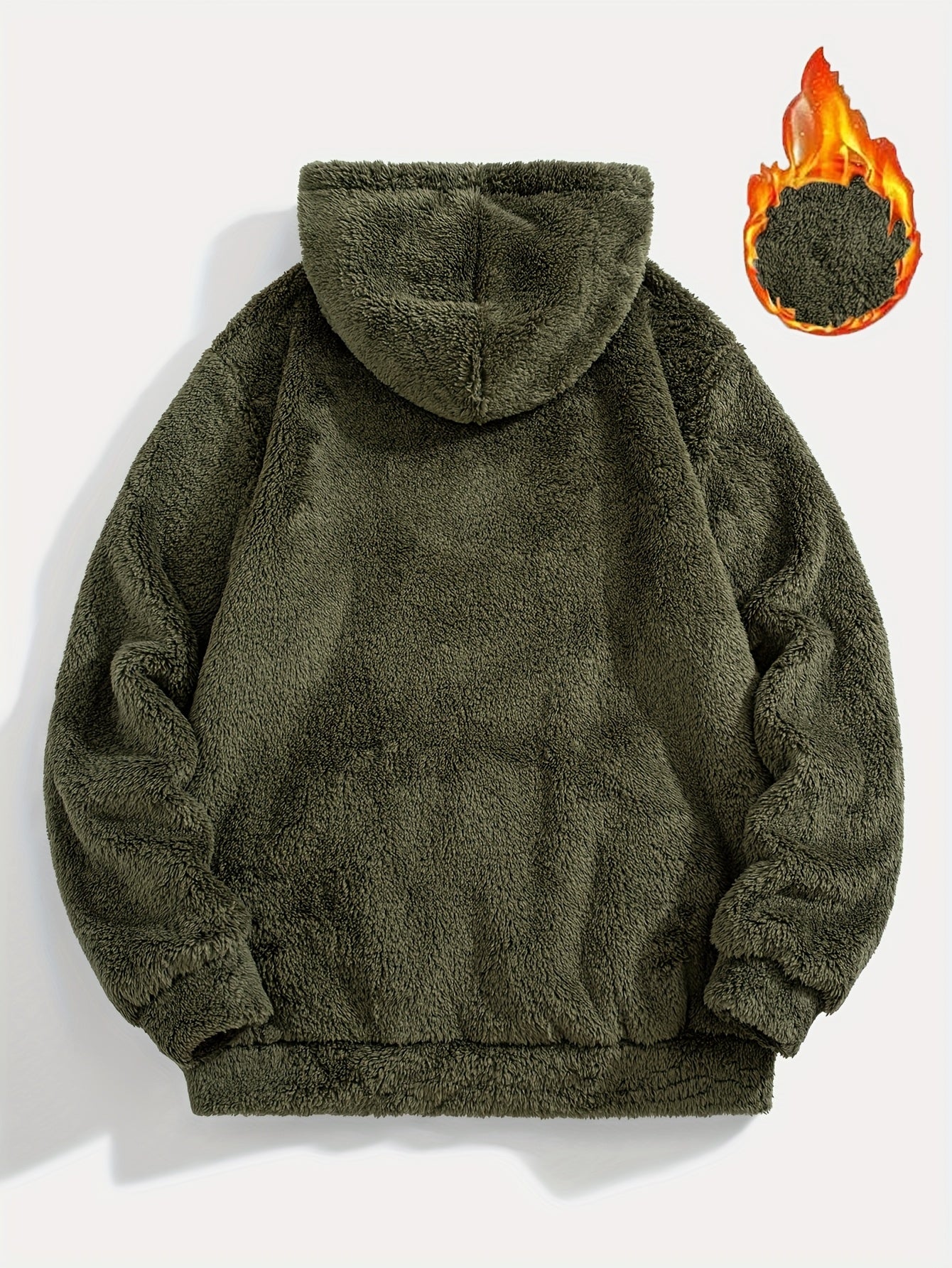 Unisex teddy fleece hoodie with a kangaroo pocket and hood