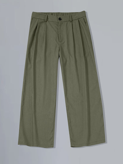 Men's Wide Pleated Trousers – Elegant Vintage Style for Everyday and Leisure Wear