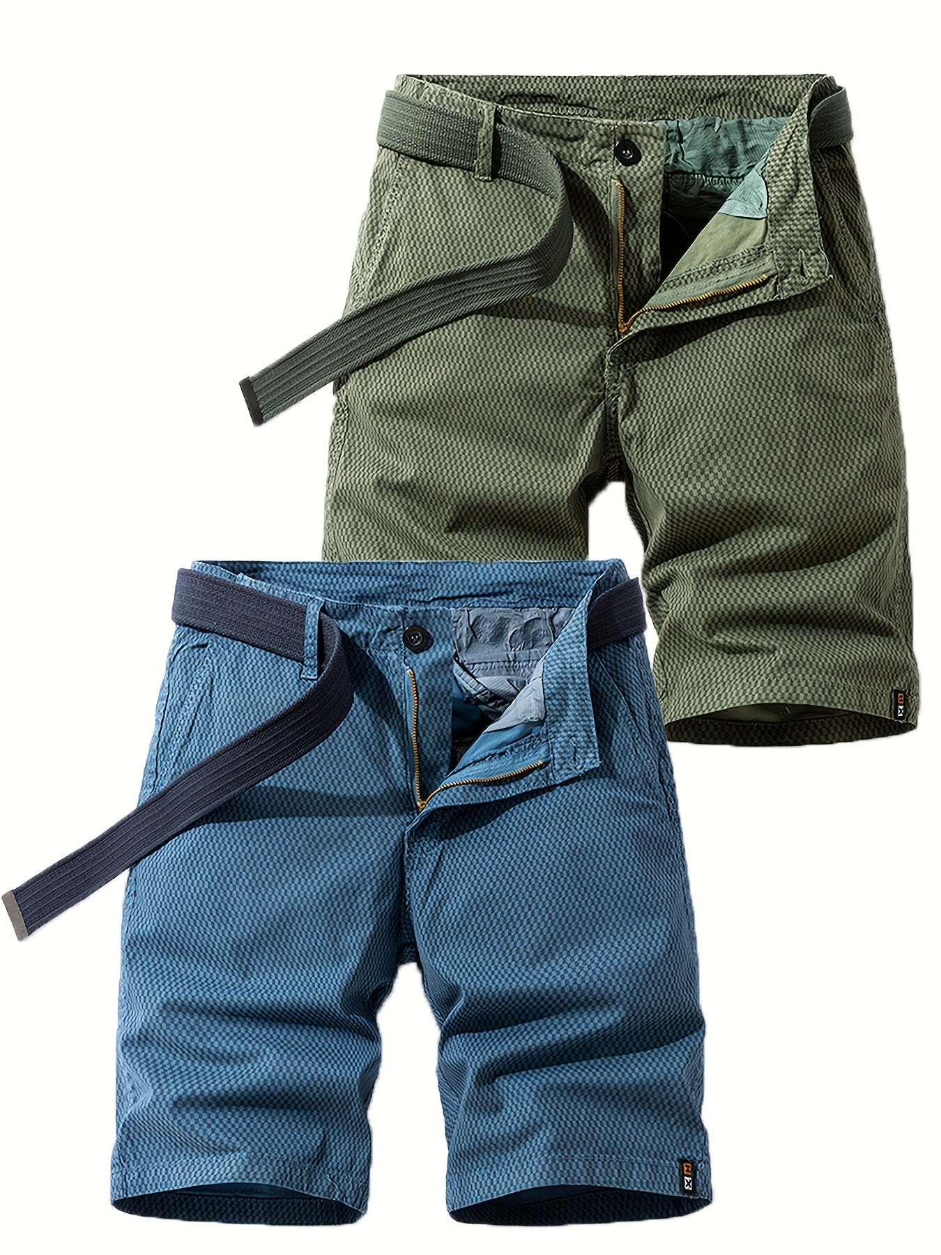 Men's Summer Casual Shorts with Belt – Breathable Regular Fit Bermuda Shorts for Everyday and Outdoor Use