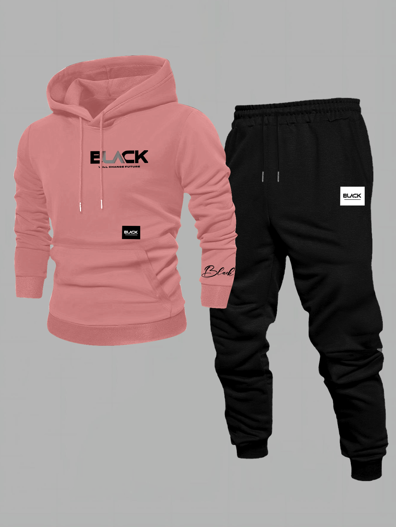 Unisex Trainingsanzug Set mit Kapuzenpullover und Jogginghose - Mehrfarbig